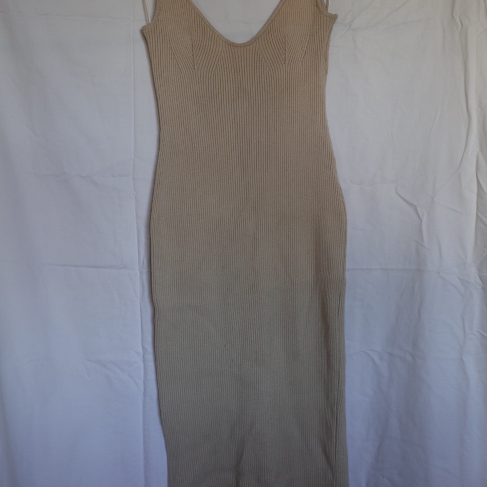 Tan Ribbed Dress